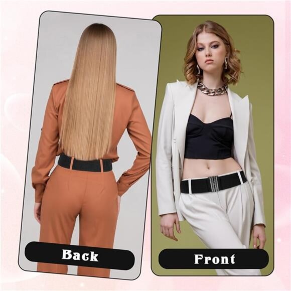 Wide Stretchy Belts for Women, Vintage Elastic Waist Belts Adjustable - Picture 2 of 8